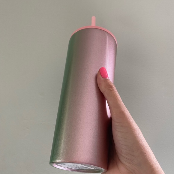 Pink and green multidimensional Starbucks Tumbler - Picture 5 of 6